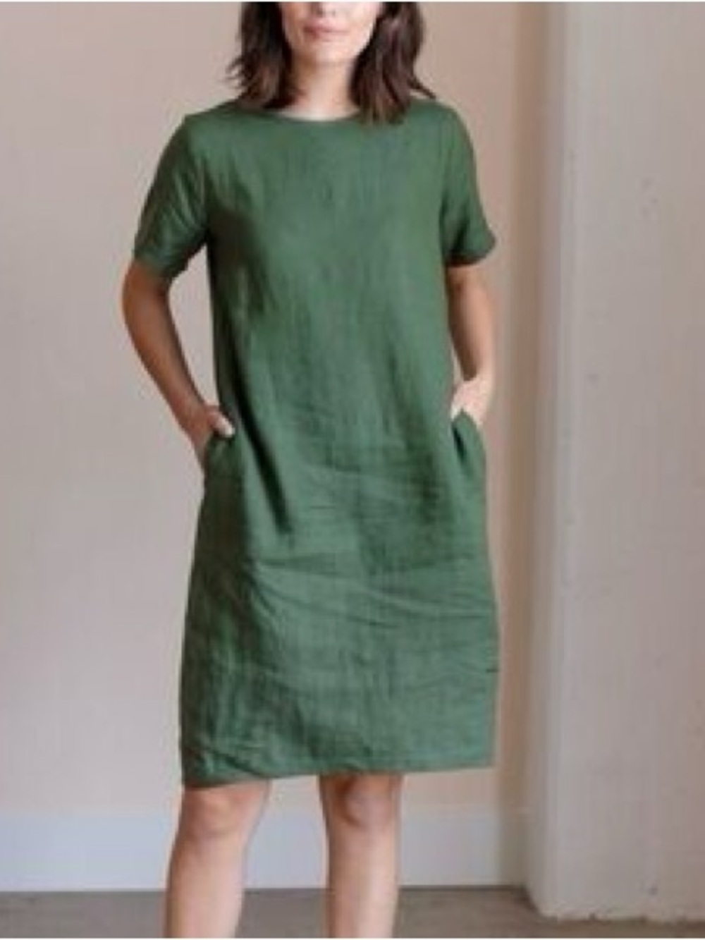Sotela 100% linen oversized midi cocoon dress